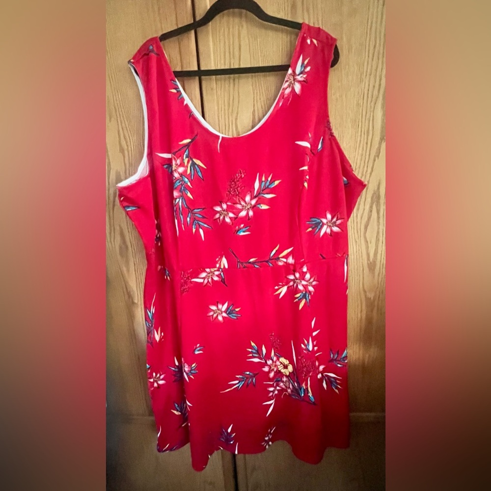 K Jordan Red Floral Print Sleeveless dress